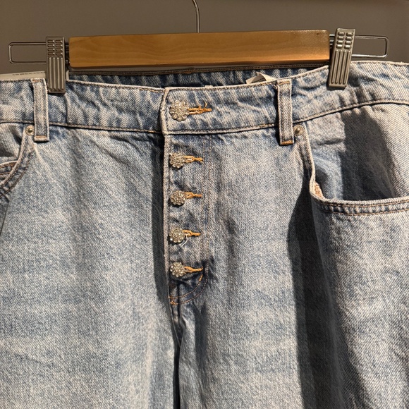 Rhinestone Button Denim 2 piece set: corset & straight high jeans - H&M - Picture 5 of 6